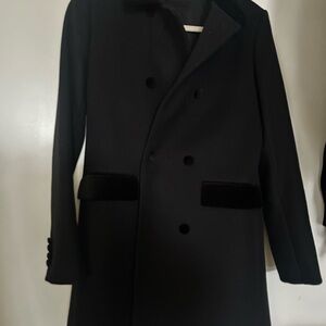 The Kooples Cashmere and Wool Velvet Button down double breasted Jacket Coat